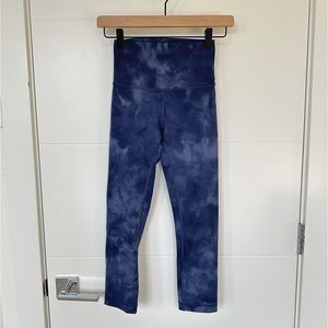 Lululemon Wunder Train High-Rise Crop 21" Diamond Dye Shade Naval Blue Size 2